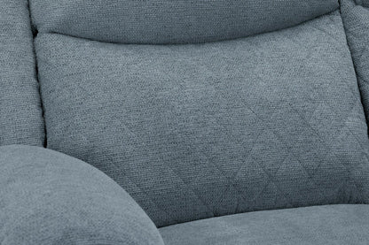 Grey Fabric Quilted Back Manual Recliner Armchair