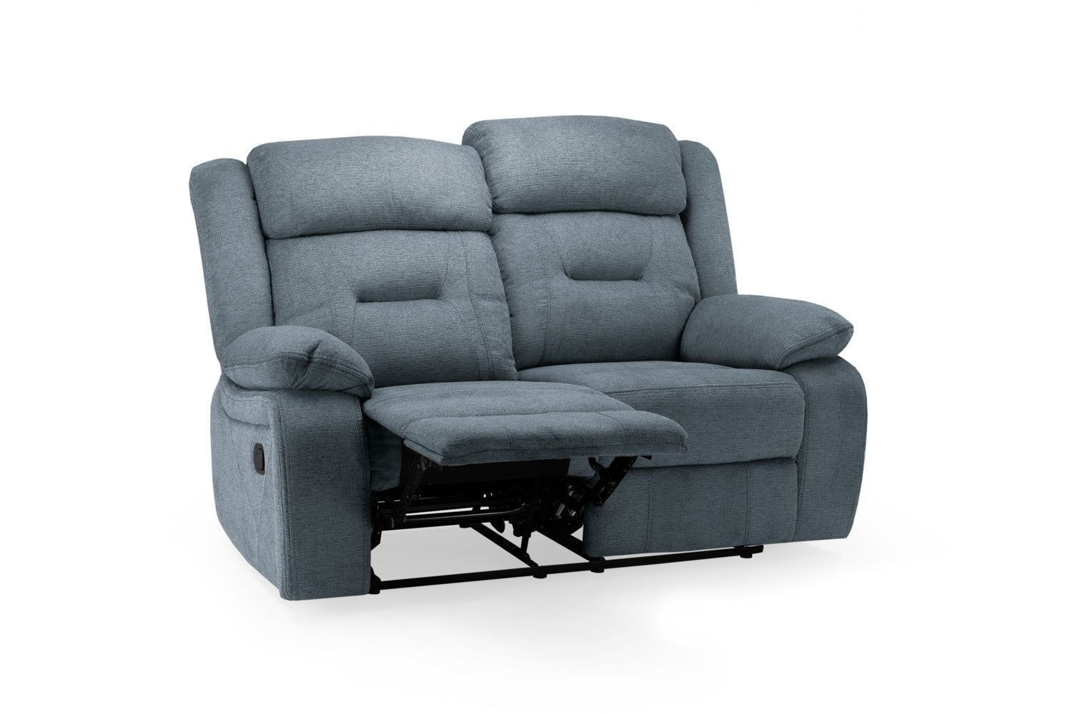 Grey Fabric 2 Seater Manual Recliner Sofa