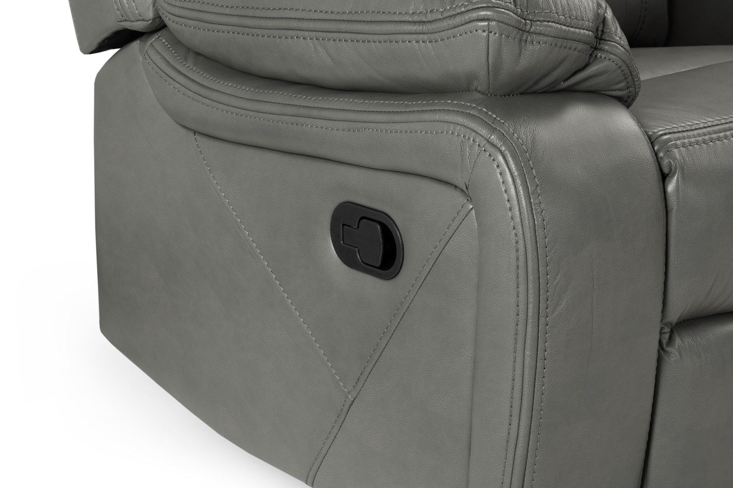 Grey Leather Effect Manual Recliner Armchair