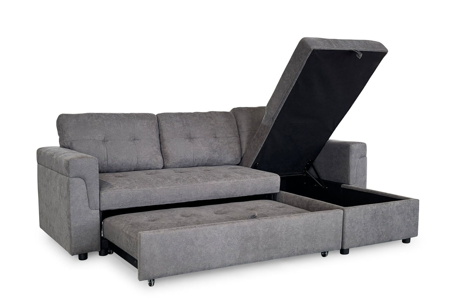 Grey Fabric Universal Corner Sofabed
