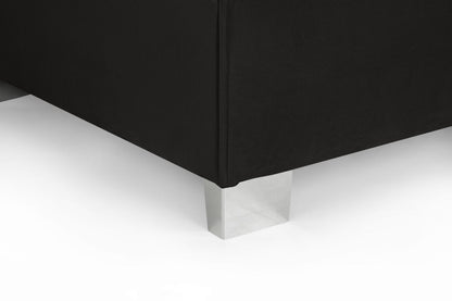 Black Fabric U Shape Corner Sofa with Bolster Cushions