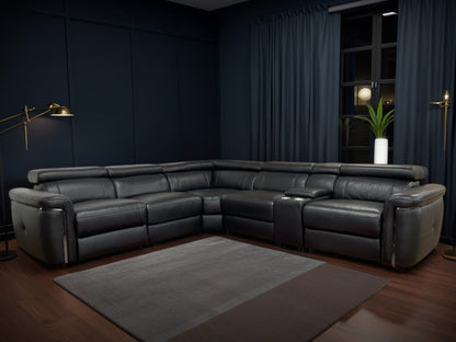 Somerville Electric Recliner Sofa Black Large Corner