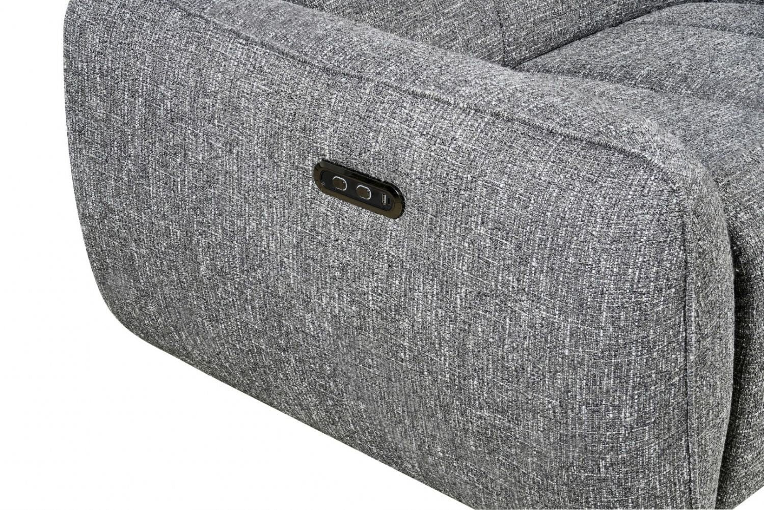 Charcoal Fabric Electric Recliner Corner Sofa RHF