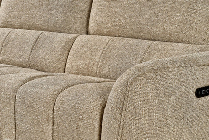 Mocha Fabric Electric Recliner Corner Sofa Left Hand Facing