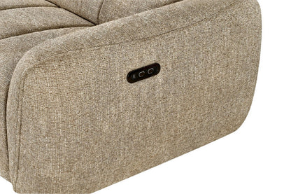 Mocha Fabric Electric Recliner Corner Sofa Right Hand Facing