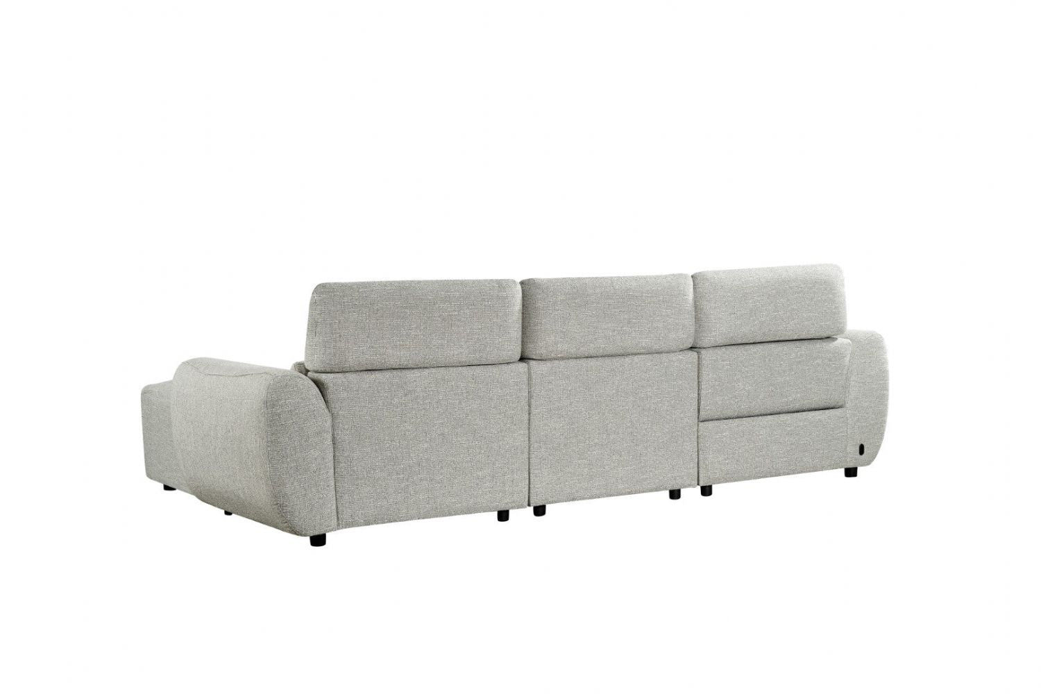 Silver Fabric Electric Recliner Corner Sofa Right Hand Sofa