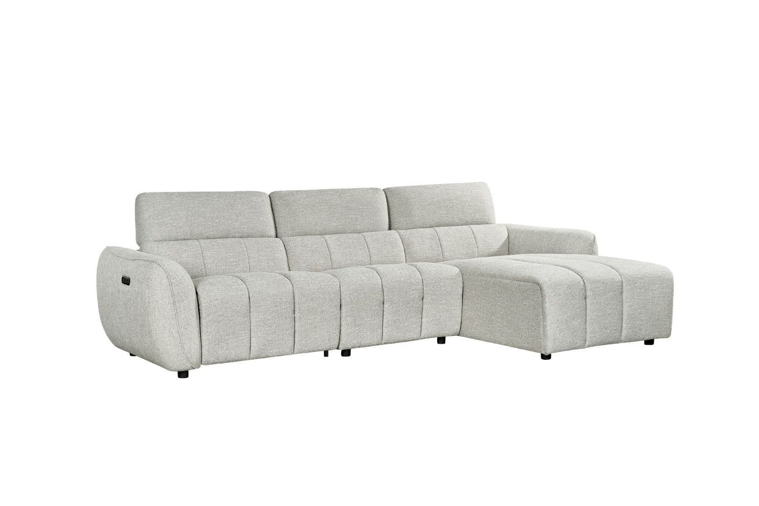Turin Electric Recliner Sofa Silver Right Hand