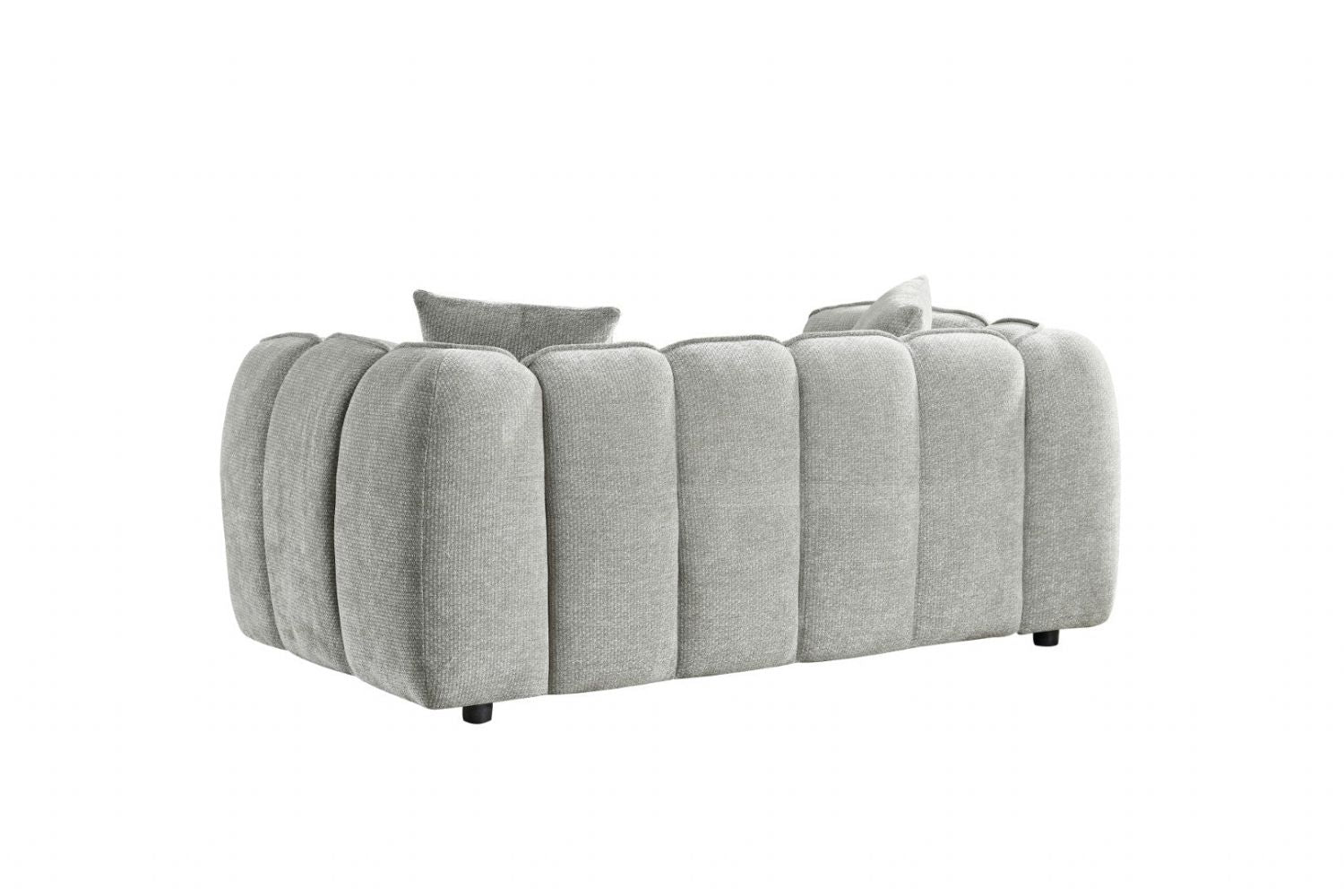 Grey Fabric Channel Tufted 2 Seater Sofa