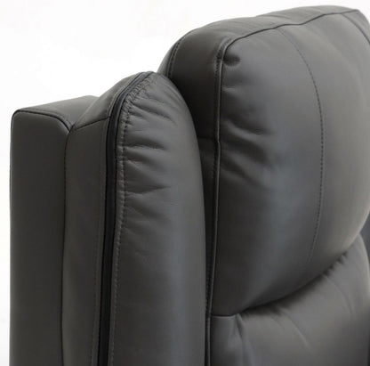 Grey Leather Effect Electric Recliner Armchair