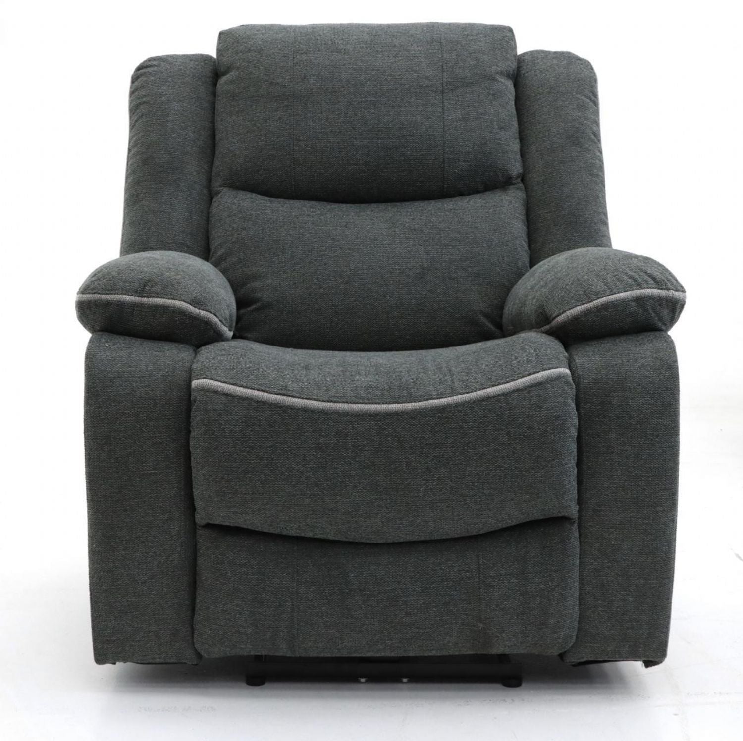 Grey Fabric Electric Recliner Armchair with Cup Holder