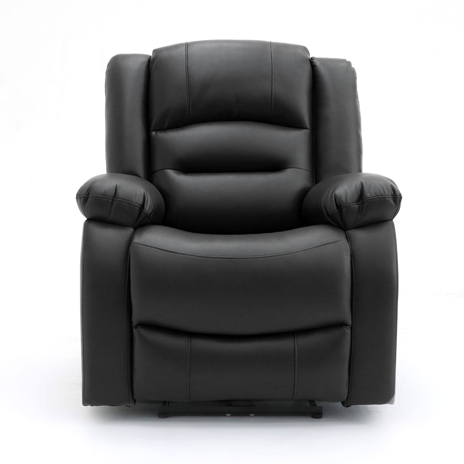 Black Leather Effect Electric Recliner Sofa Armchair