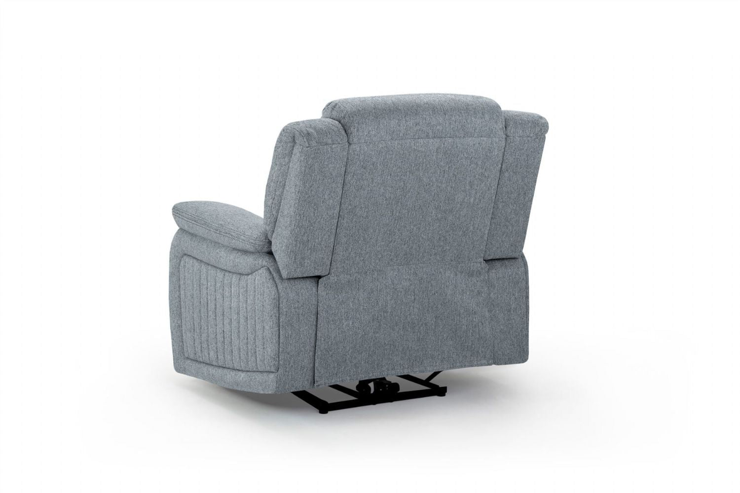 Grey Fabric Electric Recliner Armchair Pillow Top Arms