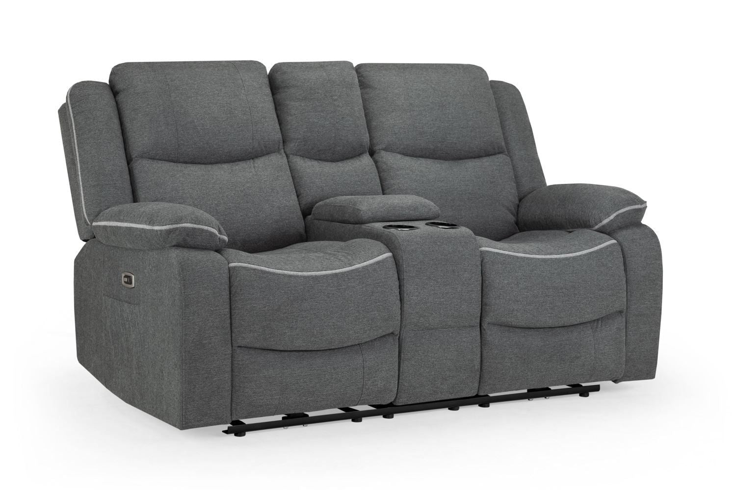 Graphite Fabric 2 Seater Electric Recliner Sofa