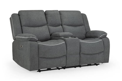 Graphite Fabric 2 Seater Electric Recliner Sofa