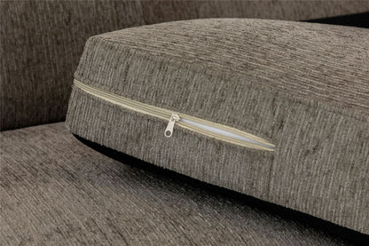 Mocha Grey Chenille Fabric Square Footstool