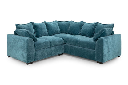 Teal Blue Fabric Large Pillow Back Corner Sofa