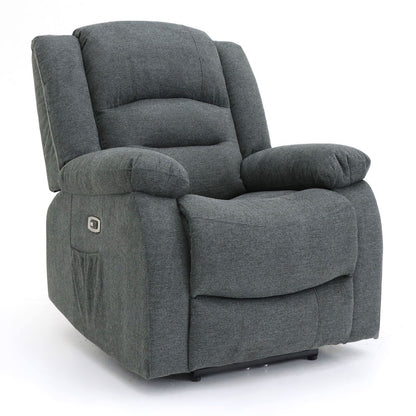 Graphite Fabric Electric Recliner Armchair