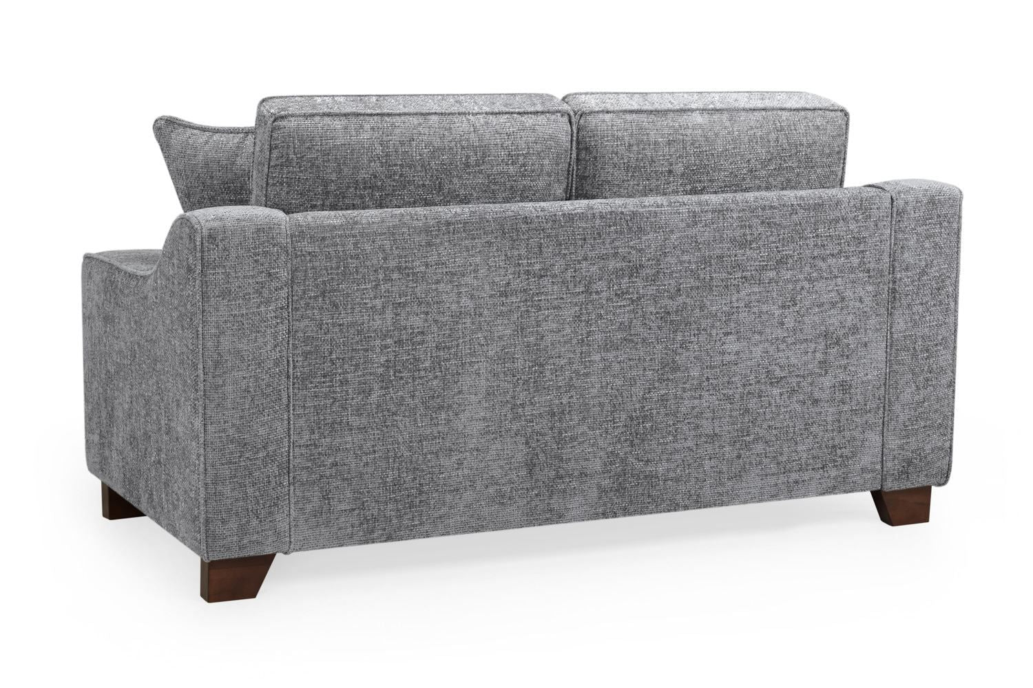 Slate Grey Fabric 2 Seater Sofa Walnut Wooden Feet