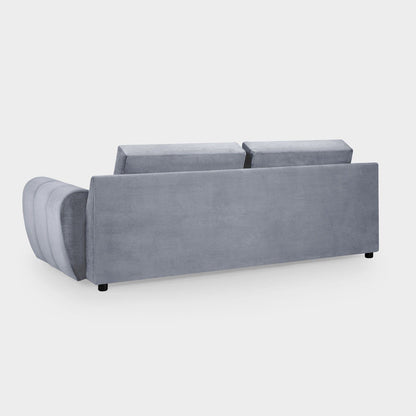 Grey Chenille Fabric 3 Seater Large Convertible Sofabed
