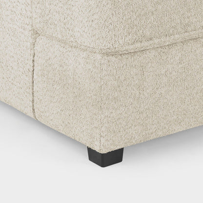 Beige Boucle Fabric Upholstered U Shaped Corner Sofa