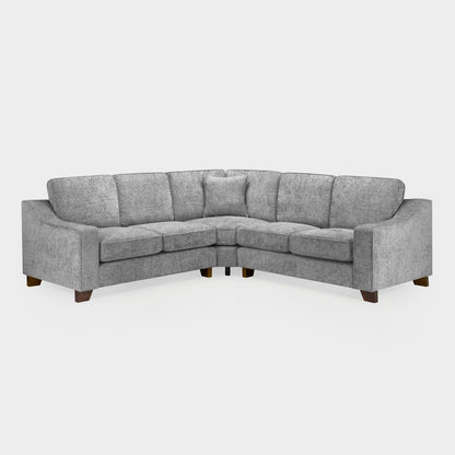 Slate Grey Fabric Large Corner Group Sofa with Wooden Feet